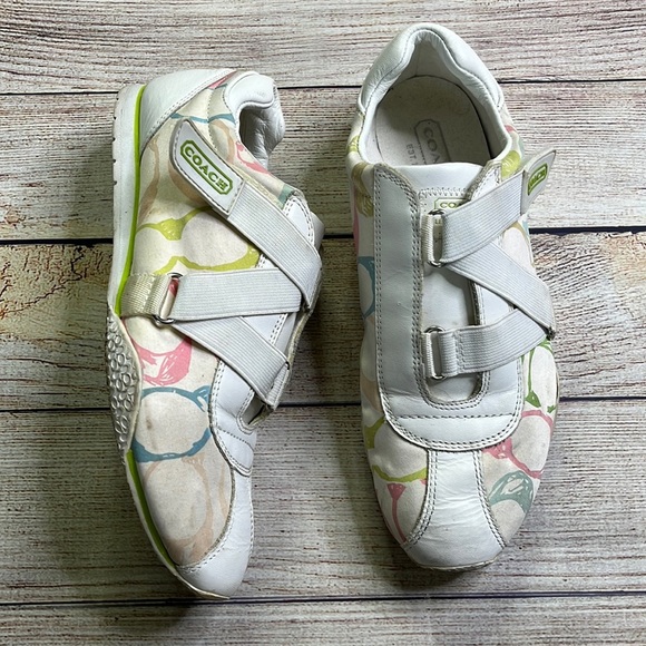 Coach Shoes - Coach Kyrie Signature Elastic Strap Slip On Sneakers